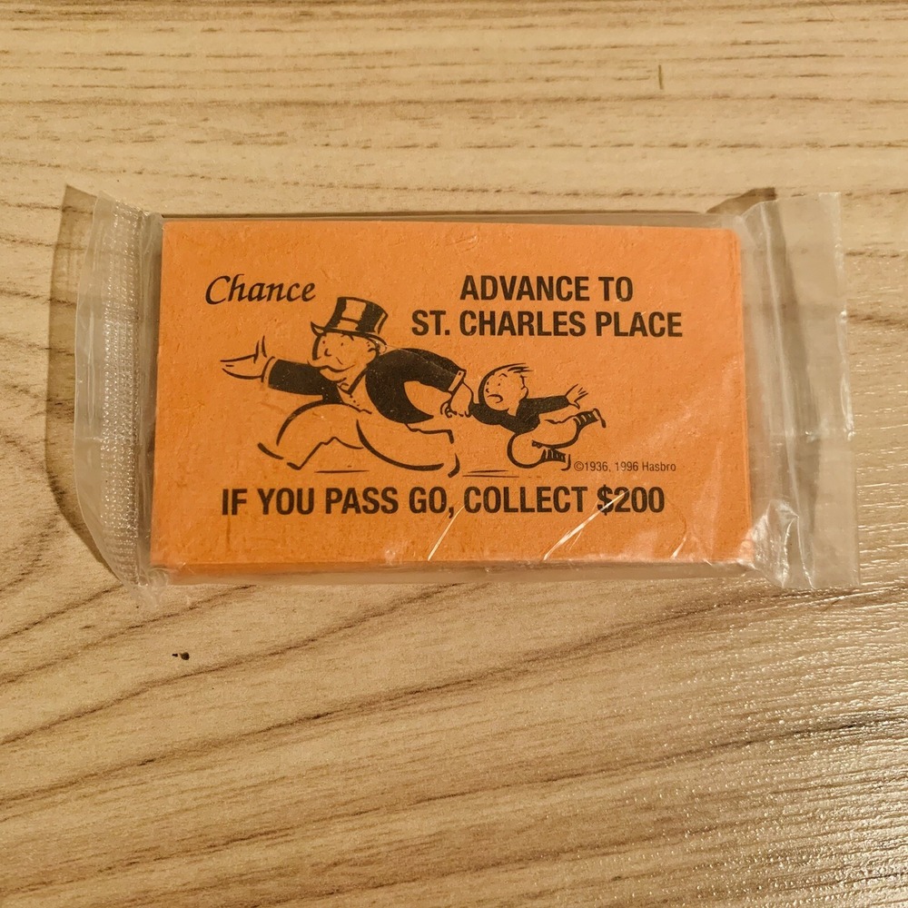 Vintage 1996 Monopoly‎ Chance Card Pack Sealed & Unused